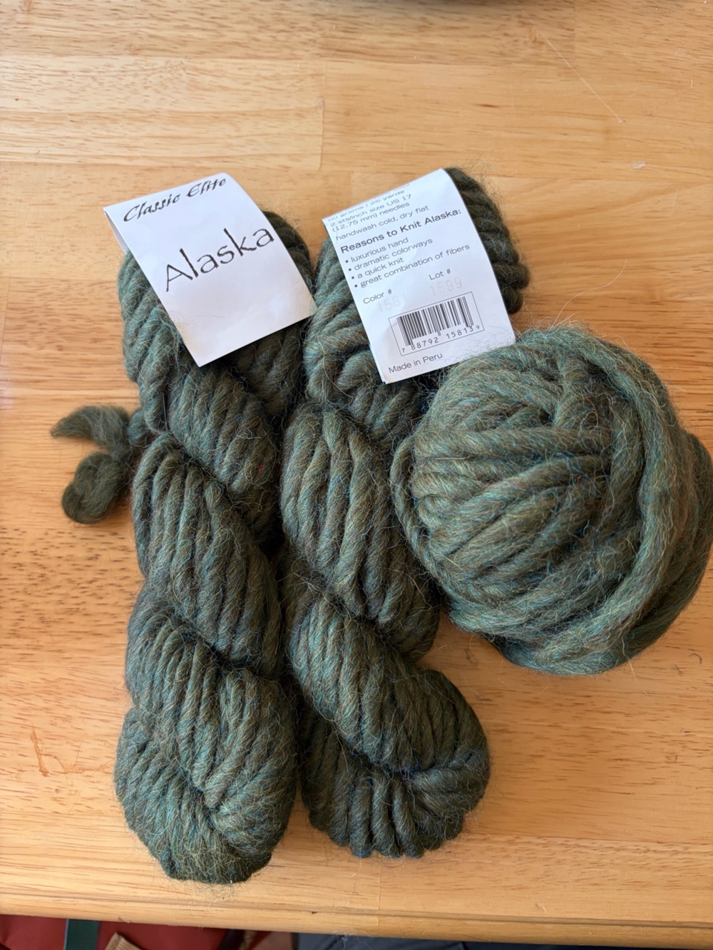 3 x Classic Alaska super Bulky Yarn - Forest Green Heather